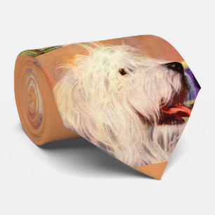 English sheepdog print tie