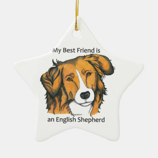 English Shepherd gifts - sable Ceramic Tree Decoration