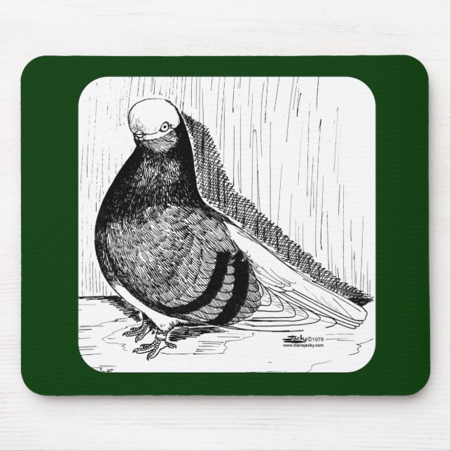 English Shortfaced Pigeon Bald 1978 Mouse Pad (Front)