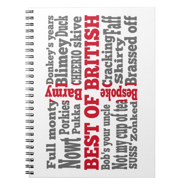 English slang on the St George's Cross flag Notebook (Front)