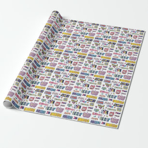 English slang words, doodle lettering wrapping paper