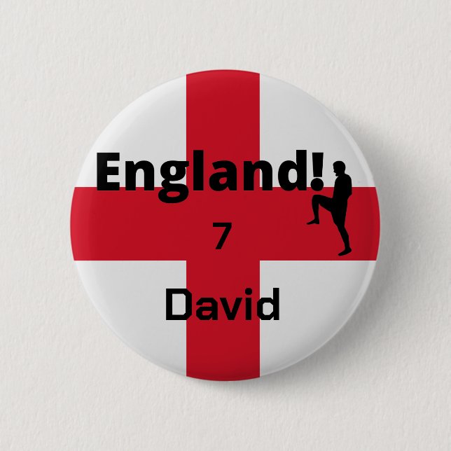 English Soccer Player customisable 6 Cm Round Badge (Front)