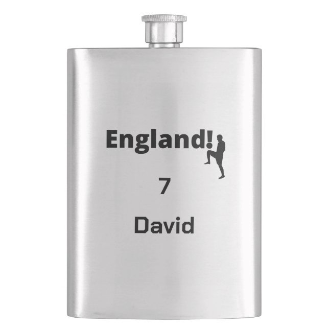 English Soccer Player customisable  Hip Flask (Front)