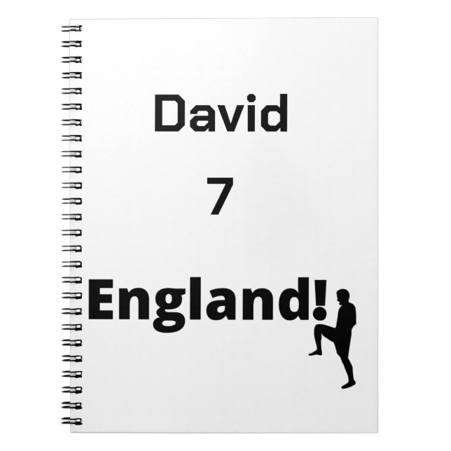 English Soccer Player customisable  Notebook (Front)
