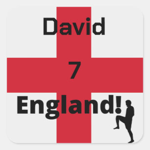 English Soccer Player customisable  Square Sticker