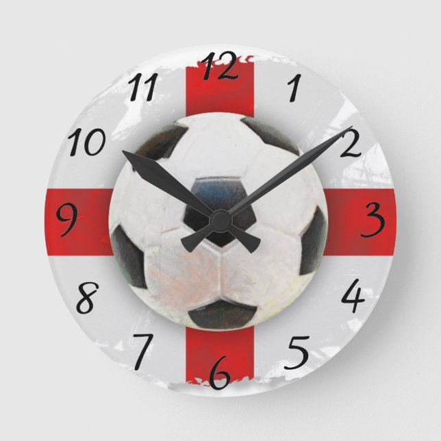 English Soccer Round Clock (Front)