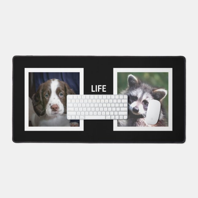 English Spaniel Dog and Racoon Custom Photos Desk Mat (Keyboard & Mouse)