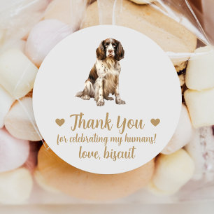 English Spaniel Dog Wedding Favour Stickers