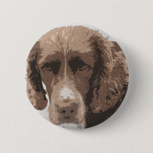 English Springer 6 Cm Round Badge