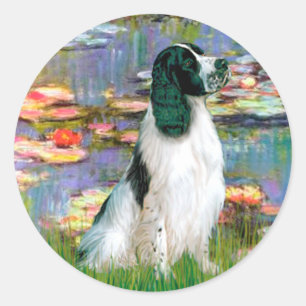English Springer 7 - Lilies 2 Classic Round Sticker