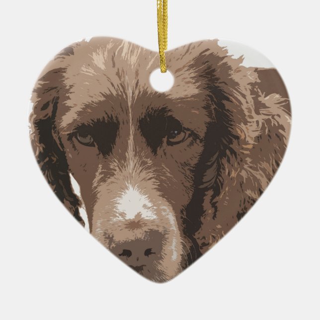 English Springer Ceramic Tree Decoration (Front)