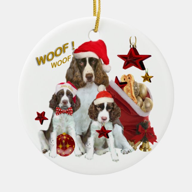 English Springer holiday decorations (Front)