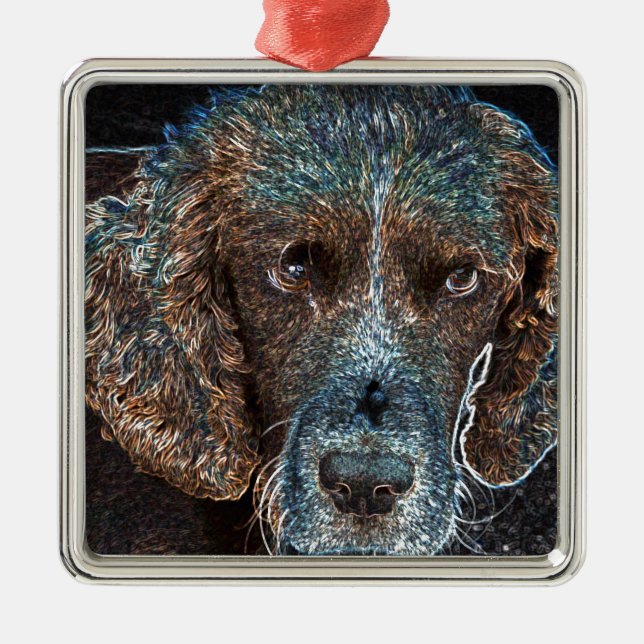 English Springer Metal Tree Decoration (Front)