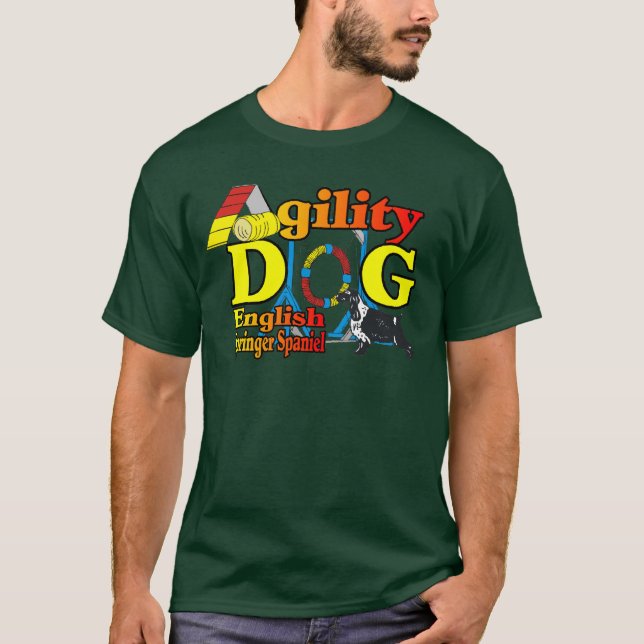 English Springer Spaniel Agility Gifts T-Shirt (Front)