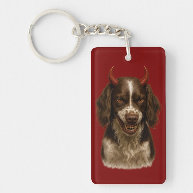 English Springer Spaniel Angel / Devil keychain (Front)