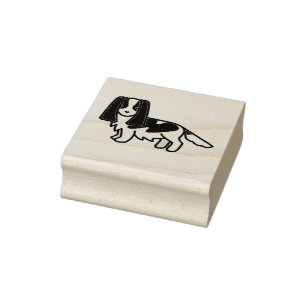 English Springer Spaniel Black ans White Cartoon Rubber Stamp