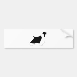English Springer Spaniel black white silo Bumper Sticker