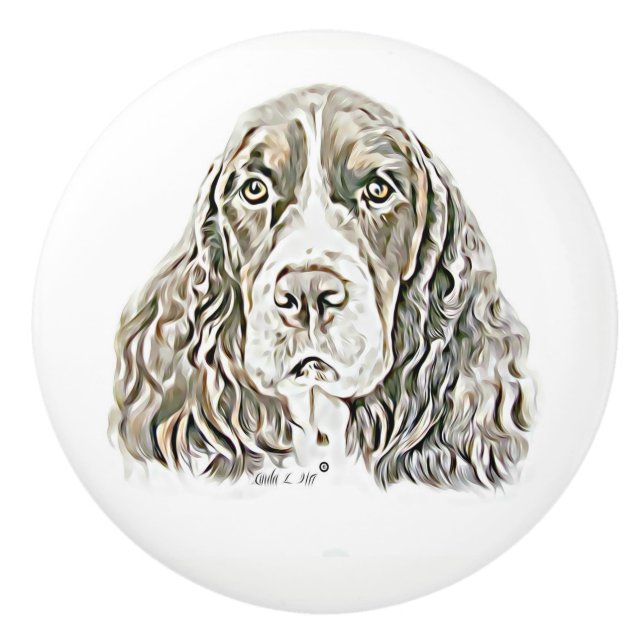English Springer Spaniel Ceramic Knob (Front)
