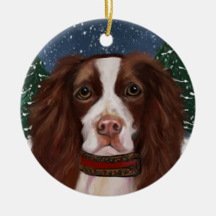ENGLISH SPRINGER SPANIEL CERAMIC TREE DECORATION