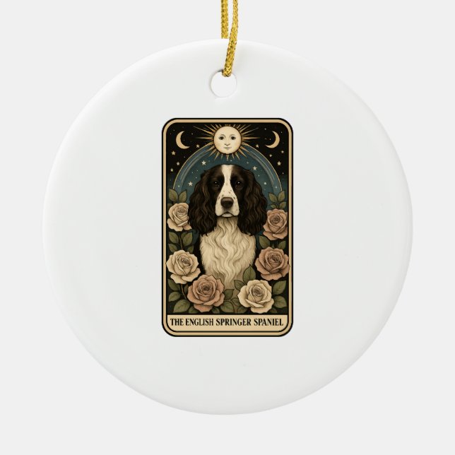 English Springer Spaniel Ceramic Tree Decoration (Front)