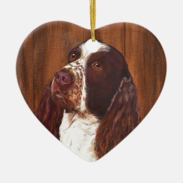 English Springer Spaniel Ceramic Tree Decoration (Front)