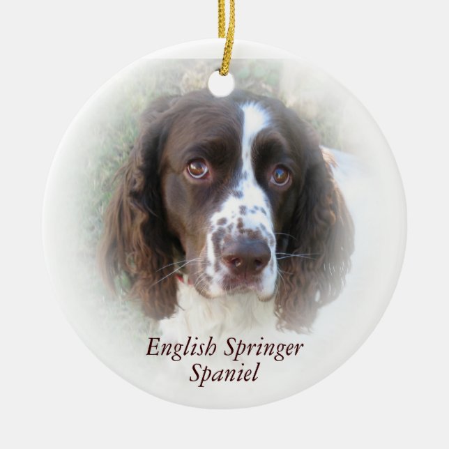 English Springer Spaniel Christmas Ornament (Front)