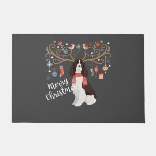 English Springer Spaniel Christmas Reindeer Dog Doormat