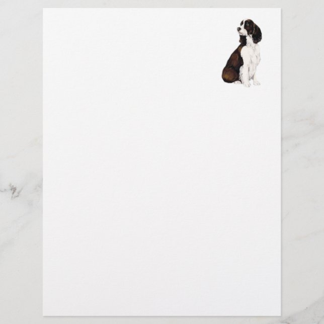 English Springer Spaniel Dog Art Letterhead (Front)