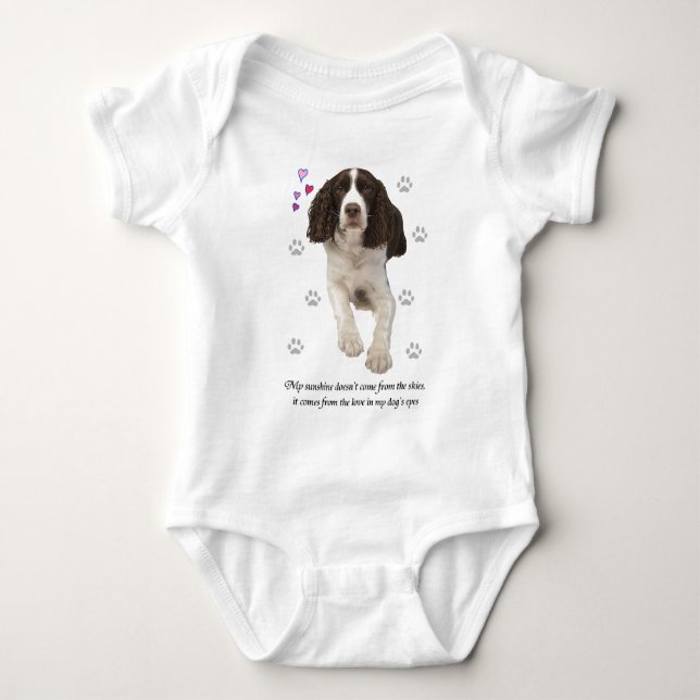 English Springer Spaniel Dog Baby Bodysuit (Front)