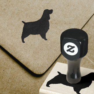 English Springer Spaniel Dog Breed Silhouette Rubber Stamp