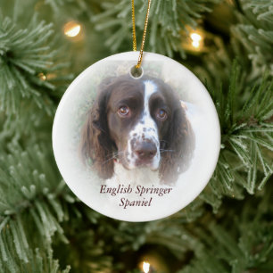 English Springer Spaniel Dog Christmas Ceramic Tree Decoration