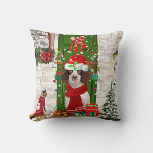 English Springer Spaniel Dog Christmas Cushion