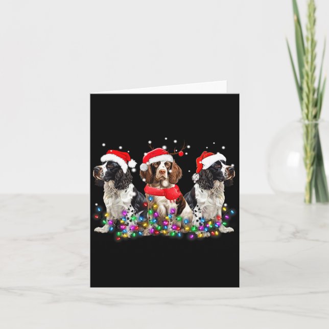 English Springer Spaniel Dog Christmas Matching Fa Card (Front)