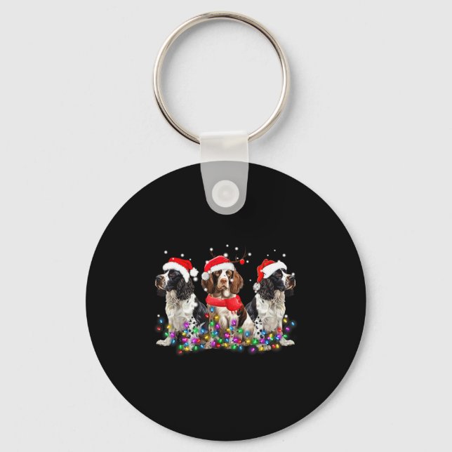 English Springer Spaniel Dog Christmas Matching Fa Key Ring (Front)