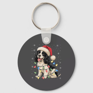 English Springer Spaniel Dog Christmas Tree Lights Key Ring
