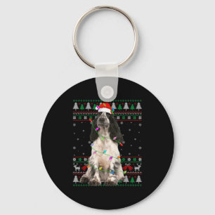 English Springer Spaniel Dog Christmas Ugly Sweate Key Ring