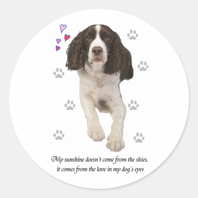 English Springer Spaniel Dog Classic Round Sticker (Front)