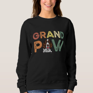English Springer Spaniel Dog Grandpa  With Father  Sweatshirt