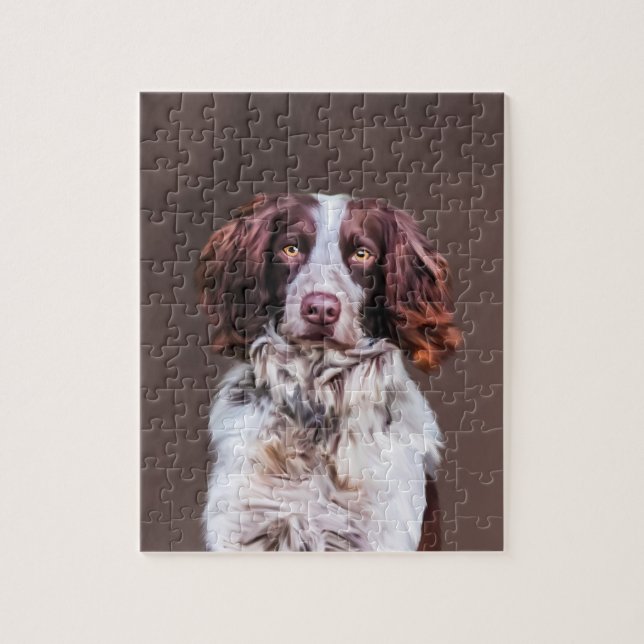 English Springer Spaniel Dog Oil Painting Portrait Jigsaw Puzzle (Vertical)