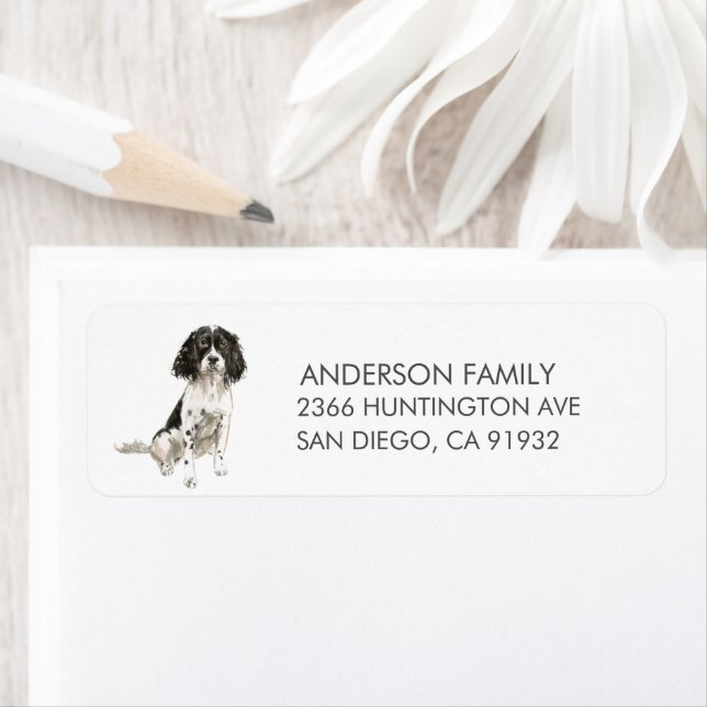 English Springer Spaniel Dog Return Address Label (Insitu)