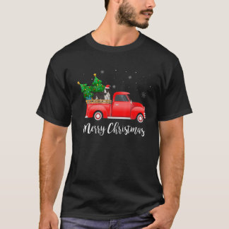English Springer Spaniel Dog Riding Red Truck Chri T-Shirt