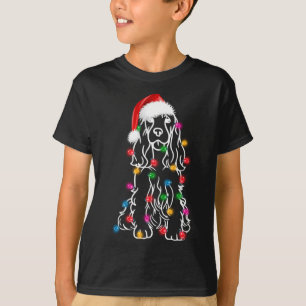 English Springer Spaniel Dog Tree Christmas Lights T-Shirt