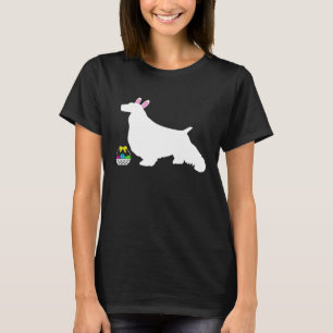 English Springer Spaniel Easter Bunny Dog Silhouet T-Shirt