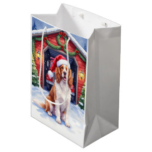 English Springer Spaniel Fire Station Santa Medium Gift Bag