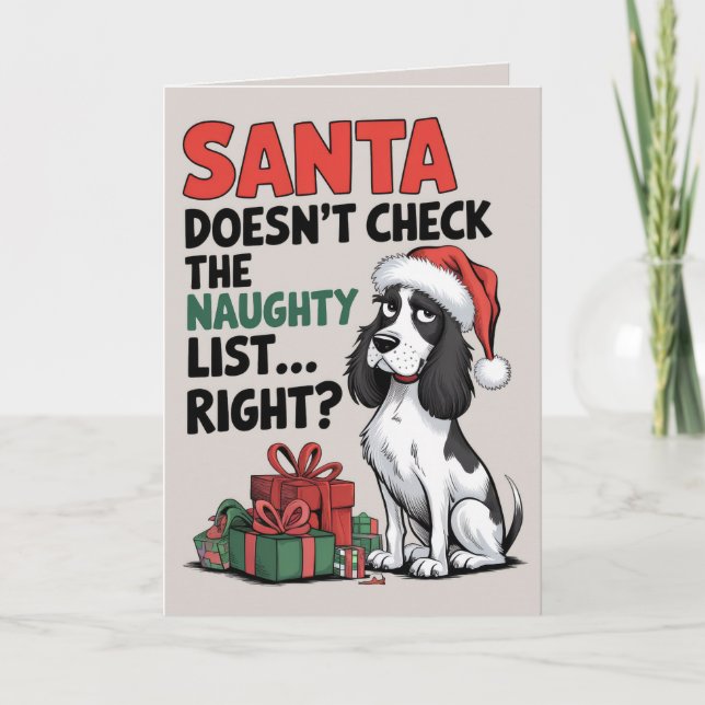 English Springer Spaniel Funny Dog Christmas Card (Front)