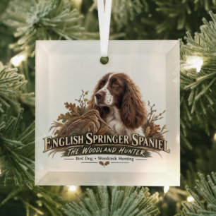 English Springer Spaniel  Glass Tree Decoration