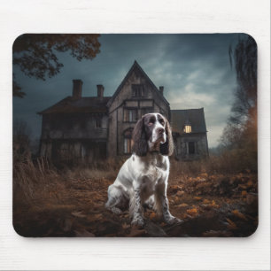 English Springer Spaniel Halloween Scary Mouse Pad