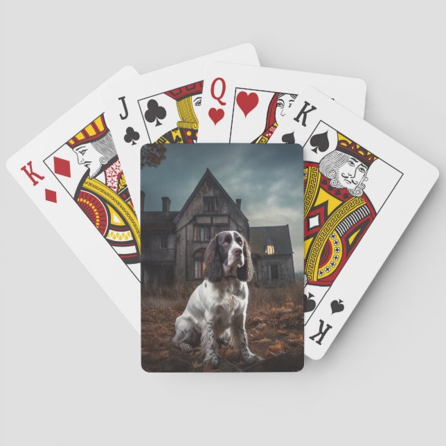 English Springer Spaniel Halloween Scary Playing Cards (Back)