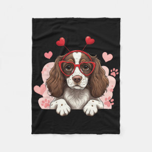 English Springer Spaniel Headbynd Valentine Womens Fleece Blanket