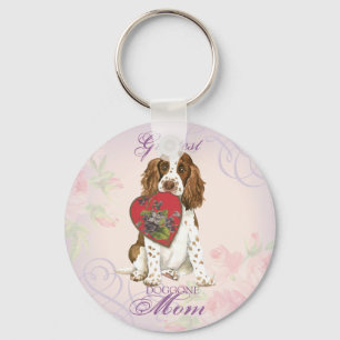 English Springer Spaniel Heart Mum Key Ring